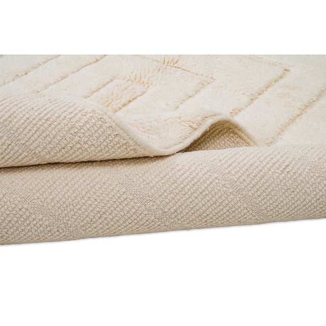Ivory Hand-Knotted Wool Rug by Azele Studio For Sale - Image 8 of 12