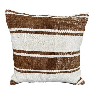 Turkish Hemp Pillow Cushion Natural Beige Brown Cushion Cover 20"x20" For Sale