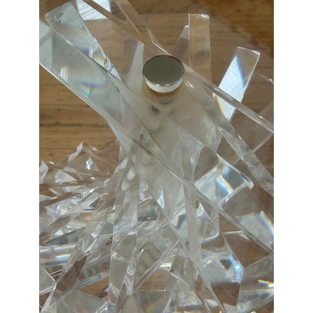 Pair Vintage Mid-Century Modern Stacked Lucite Helix Spiral Tables For Sale - Image 9 of 9