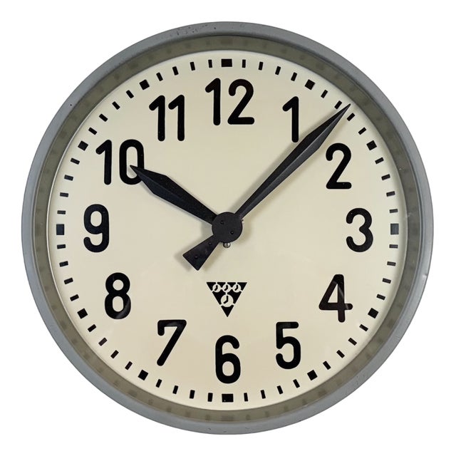 Industrial Factory Wall Clock from Pragotron, 1960s For Sale