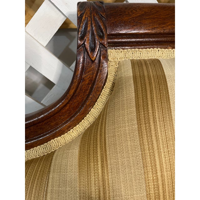 Mid 19th Century Duncan PhyfeStyle 3Seater Gold Striped Sofa Chairish