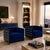 Gold Italian Lounge Chairs in Blue Velvet from Justfurnituress SRL, Set of 2 For Sale - Image 8 of 10