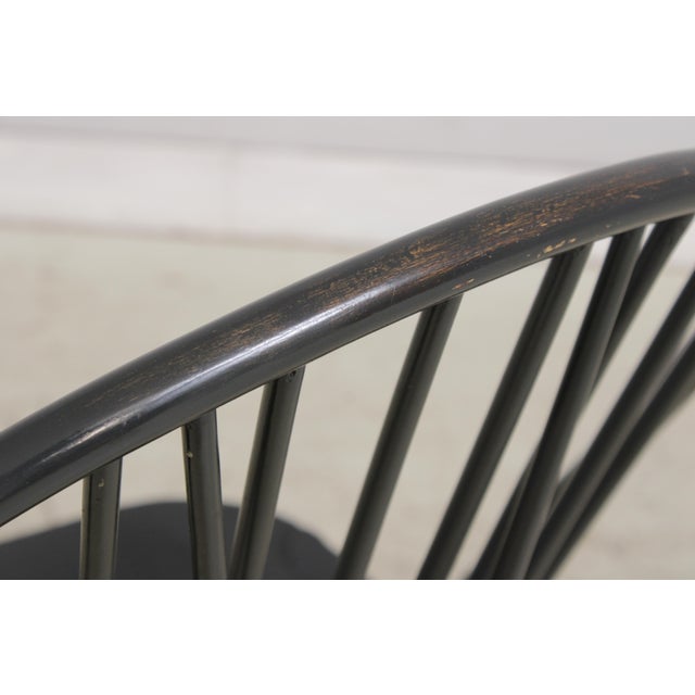 Set of 4 Black Windsor Style Dining Room Chairs For Sale - Image 13 of 18
