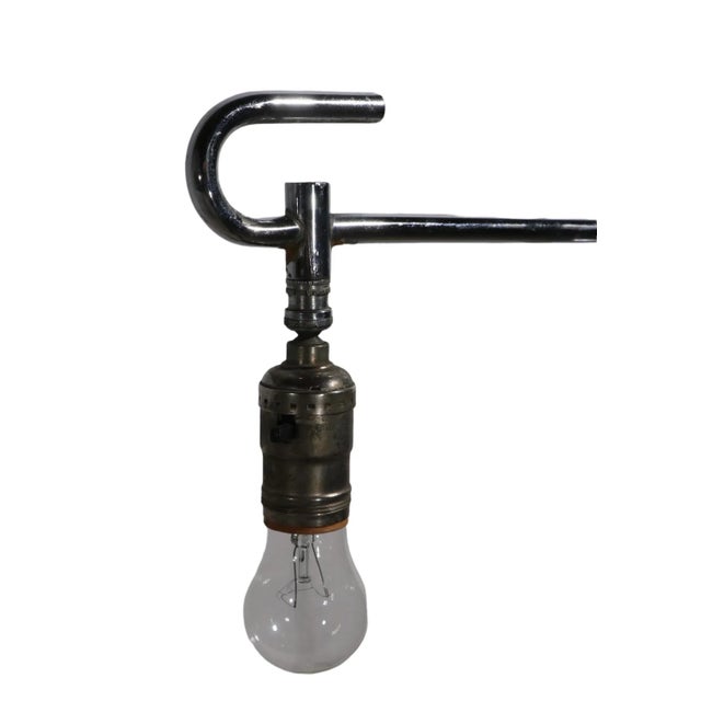 Chrome Art Deco Machine Age Floor Lamp With Table Surface Ca. 1930's Made in Usa For Sale - Image 8 of 12