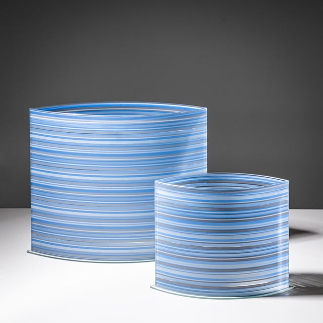 Blue Set of Three Blue Vases by Rosenthal, 20th Century For Sale - Image 8 of 10