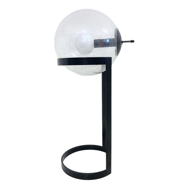 Space Age Globe Floor Lamp in Glass and Metal, 1970s For Sale