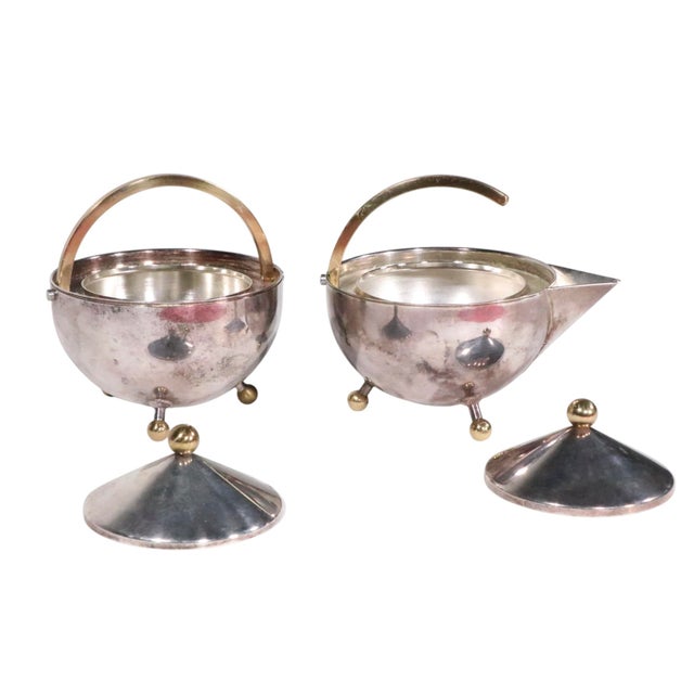 Mid-Century Modern Vintage Modernist Sugar and Creamer by Carl Jorgensen for Bodum C 1986 For Sale - Image 3 of 7