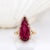 Art Deco 7.75cts Rubellite Tourmaline and Accented Diamond Ring in 14k Solid Yellow Gold For Sale - Image 3 of 7
