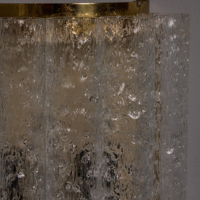 1970s Doria Leuchten Brass and Ice Glass Wall Lamps - a Pair For Sale - Image 15 of 17