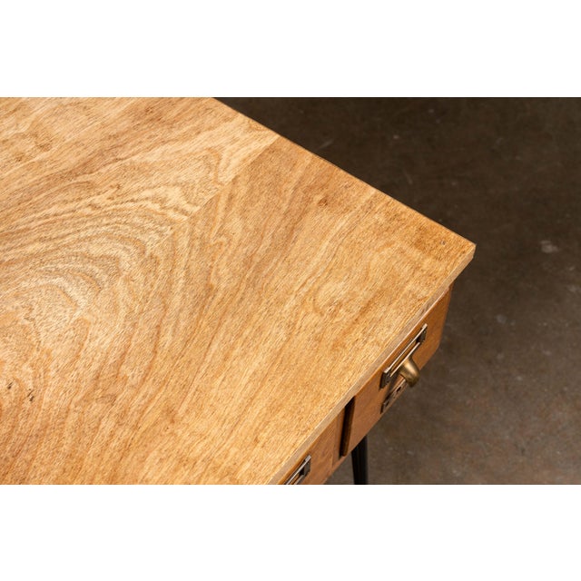Brown Vintage Oak Card Catalog on Hairpin Legs For Sale - Image 8 of 9