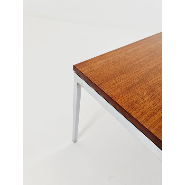 Brown German Teak Coffee Table with Chrom Legs from Knoll International, 1960s For Sale - Image 8 of 13