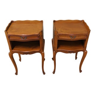 French Cherrywood Bedside Lockers, 1960, Set of 2 For Sale
