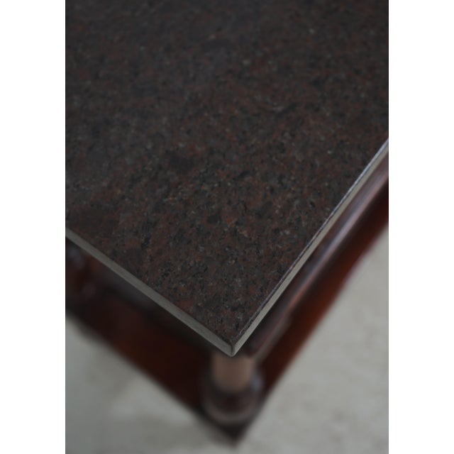 Wood Henredon Acquisitions Walnut Finish Marble Top Server Console Table For Sale - Image 7 of 18