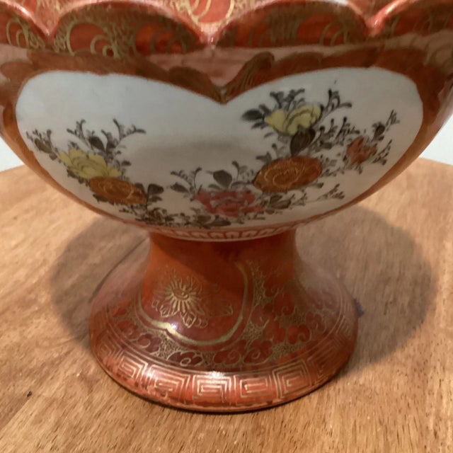 Antique Japanese Ko- Kutani Porcelain Serving Bowl Floral and Sado For Sale In Chicago - Image 6 of 13