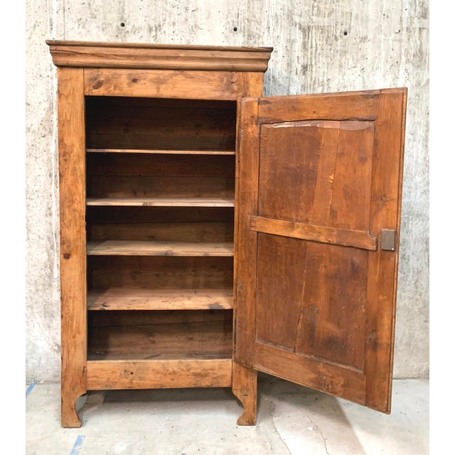 Antique French Tall Pine Armoire Library Bookcase Chairish