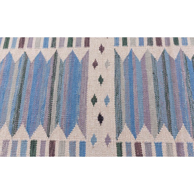 Flatweave Contemporary Geometric Slate Gray Rug "Harlequin" by Doris Leslie Blau For Sale - Image 9 of 9