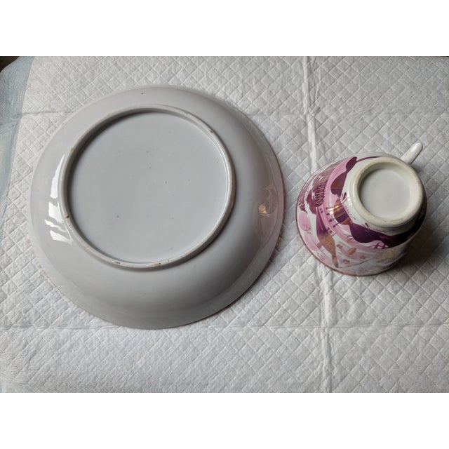 Pink Pink Sunderland Lustreware in Rare House Pattern; 7 Pieces; Mid 19th Century For Sale - Image 8 of 9