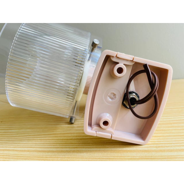Mid-Century Modern Portuguese Pink Acrylic Wall Sconce For Sale - Image 10 of 13