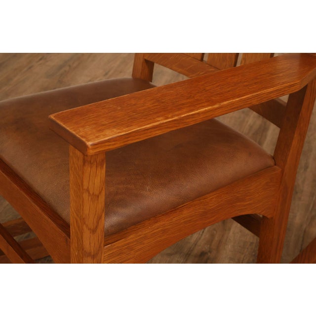 Stickley Mission Collection Harvey Ellis Oak Rocking Chair For Sale - Image 10 of 18