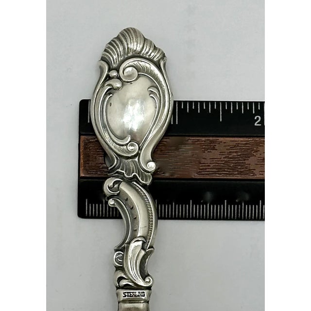 Fine Quality Vintage Mid 20th Century Rococo Style Sterling Silver Handle Bottle Opener From Denmark For Sale - Image 12 of 12