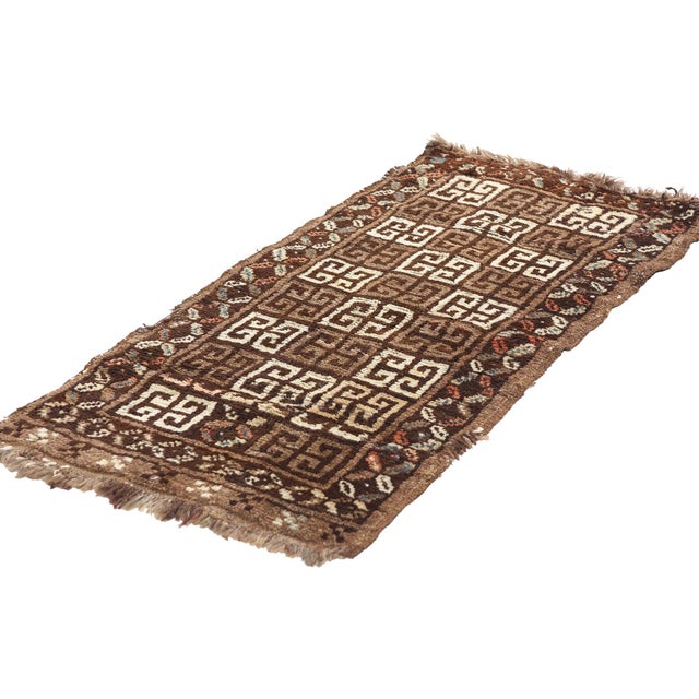 78901 Vintage Persian Lori Rug, 01'06 x 03'00. This hand-knotted wool vintage Persian Lori rug exudes tribal enchantment...