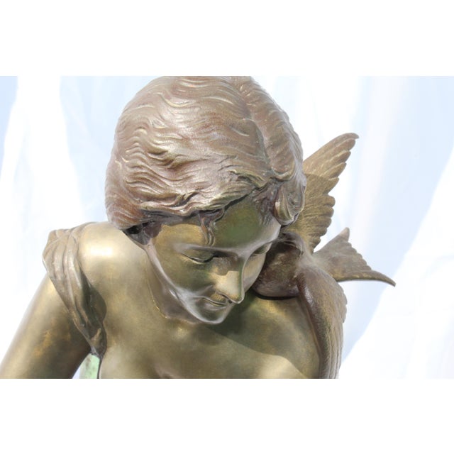 Antique Bronze Lady Figurine Signed Champagne Lg Title Charmeise circa 1900 For Sale - Image 14 of 18