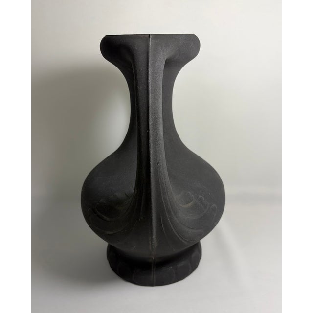 Stone Antique Lavanite Stone Sculpted Matte Vase For Sale - Image 7 of 8