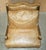 Set of Large Vintage Italian Brown Leather & Giltwood Throne Armchair & Footstool For Sale - Image 13 of 18
