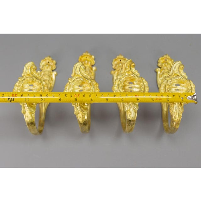 French Rococo Style Gilt Bronze Curtain Tiebacks or Curtain Holders, 1890s, Set of 4 For Sale - Image 16 of 18