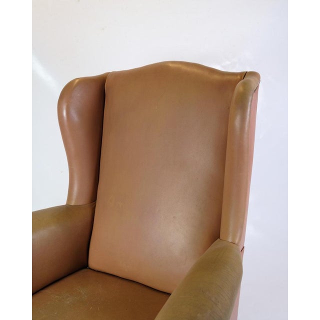 Chesterfield High Flap Chair in Brown Leather, 1920s For Sale - Image 11 of 12