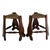 Set of Brutalist Neo Gothic Rush Oak Tripod Stools, France, 1960s For Sale - Image 6 of 18