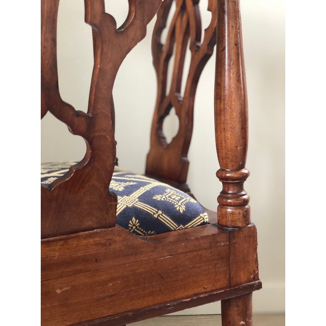 Antique Victorian Mahogany Corner Chair With Brass Casters, Late 19th Century For Sale - Image 9 of 11