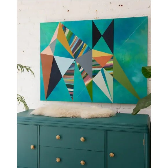 Stunning Colorfield Rich Colors, Abstract Original Painting. 36" H. 1.5" Deep, 40" Wide, Unframed.