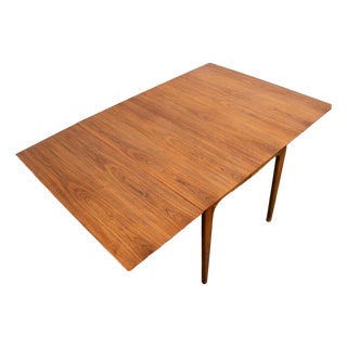 Mid 20th Century Modern Dining Table Drexel Broyhill Drop Leaf Walnut Vintage MCM For Sale