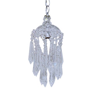 1950s Parachute Chandelier With Hand Cut Glass Dish For Sale