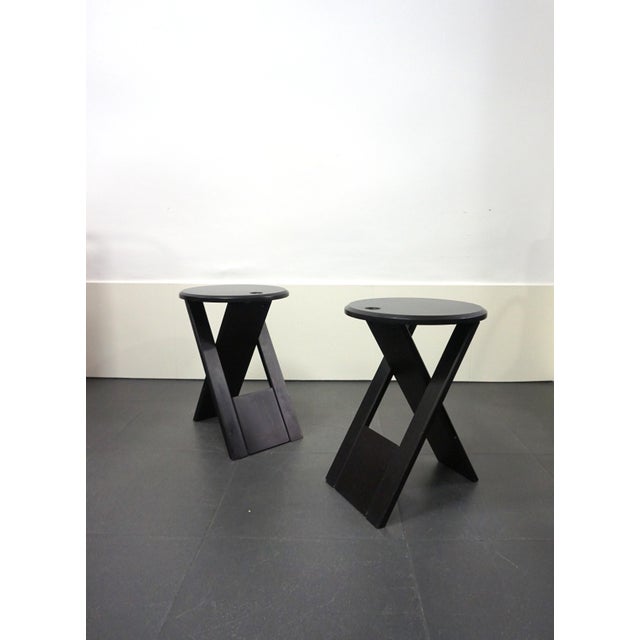 Wood Suzy Stools by Adrian Reed, 1980s, Set of 2 For Sale - Image 7 of 7