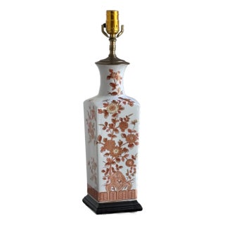 Mid-20th Century Hand Painted Chinoiserie Table Lamp For Sale