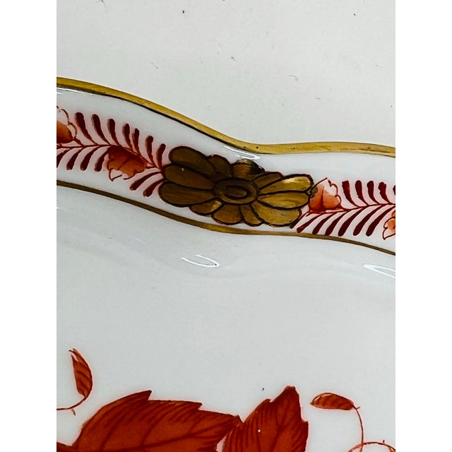 Herend Chinese Bouquet Rust Scalloped Oval Dish For Sale In Chicago - Image 6 of 9