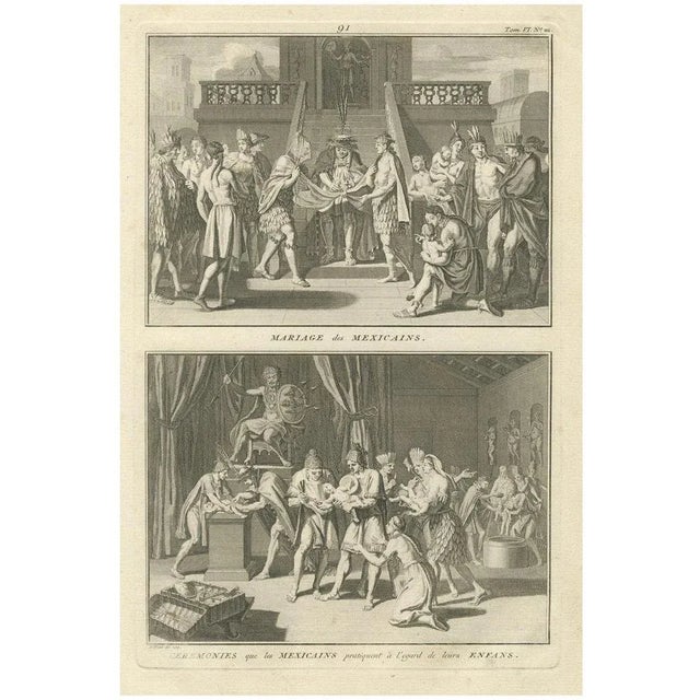 Picart, Marriage and Infant Rituals Among the Mexicans, Engraving, 1734 For Sale - Image 11 of 11