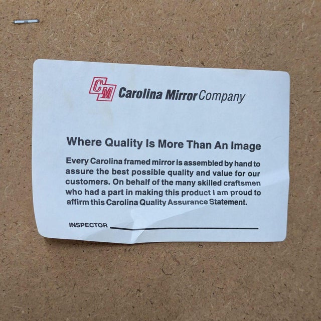 Carolina Mirror Company Carved Wood Frame Mirror For Sale In San Francisco - Image 6 of 6