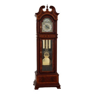 Seth Thomas Inlaid Mahogany 170th Anniversary Grandfather Clock For Sale