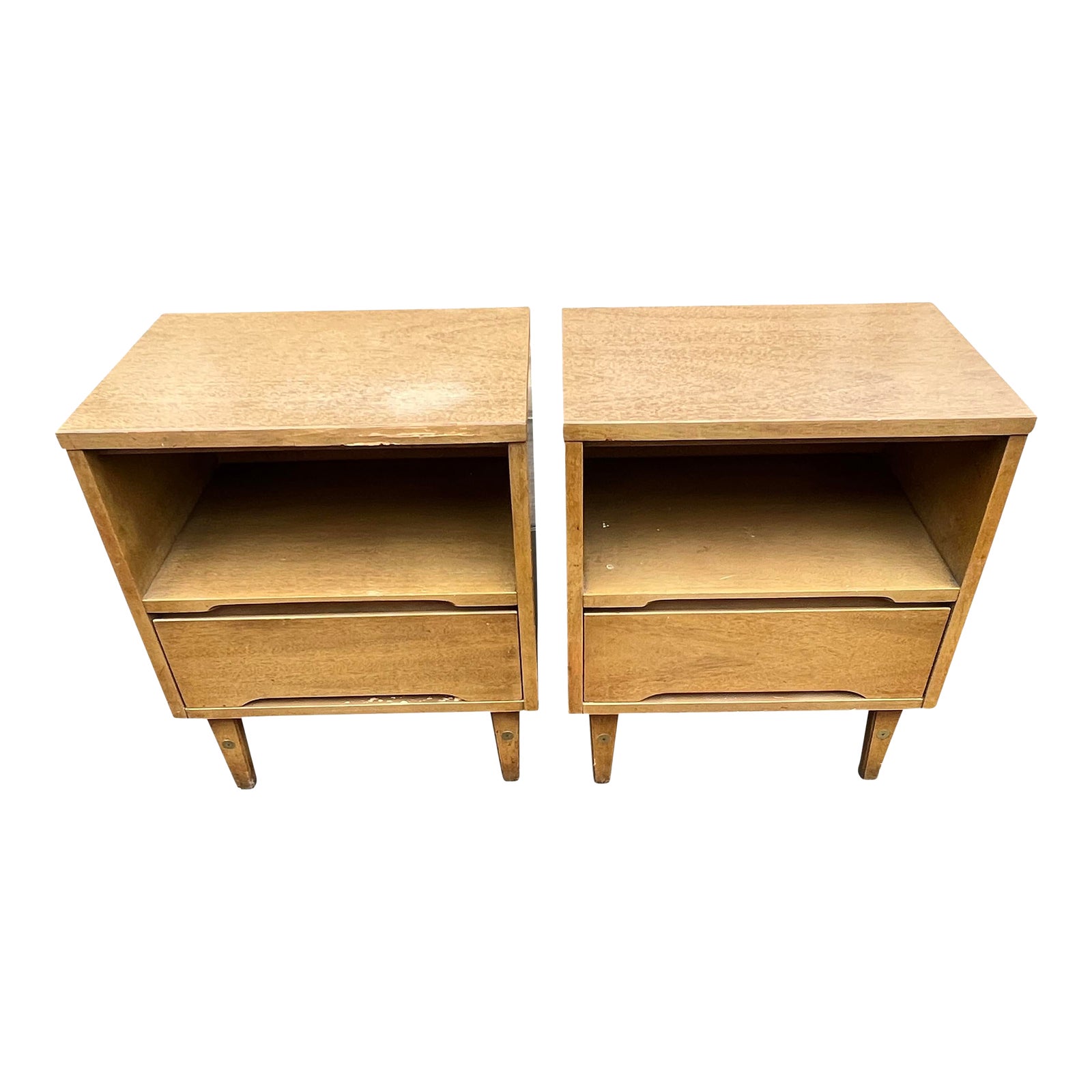 Mid 20th Century Stanley Laminate Top Nightstands a Pair Chairish