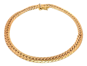 Vintage 14k Yellow Gold Flat Snake Chain Bracelet
