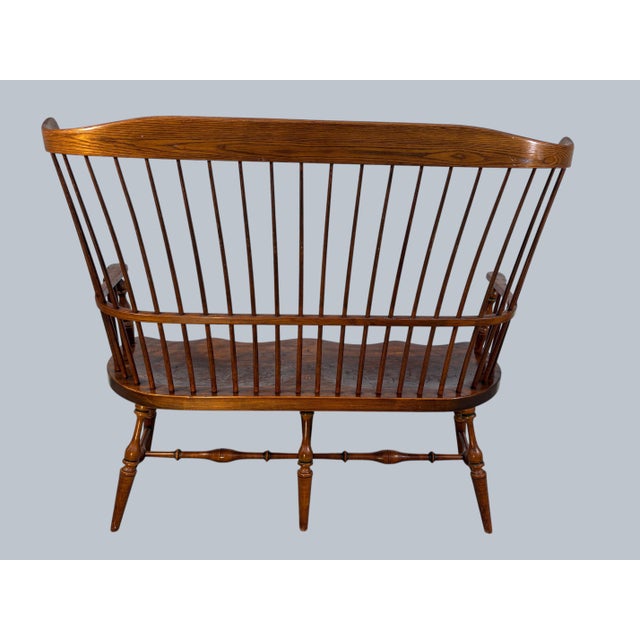 1960s Early American Style Windsor Bench Settee For Sale - Image 5 of 6