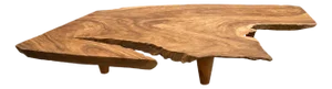 Andrianna Shamaris Massive Single Slab Suar Wood Live Edge Coffee Table