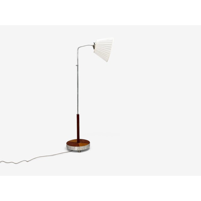 1930s Swedish Art Deco, Floor Lamp, Mahogany, Chrome For Sale In New York - Image 6 of 13