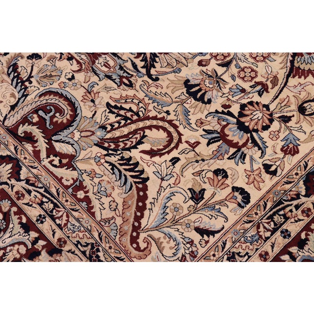 Shabby Chic Shabby Chic 1990's Medallion Pak-Persian Ivory/Red Wool Rug - 10'3'' X 13'8'' For Sale - Image 3 of 9