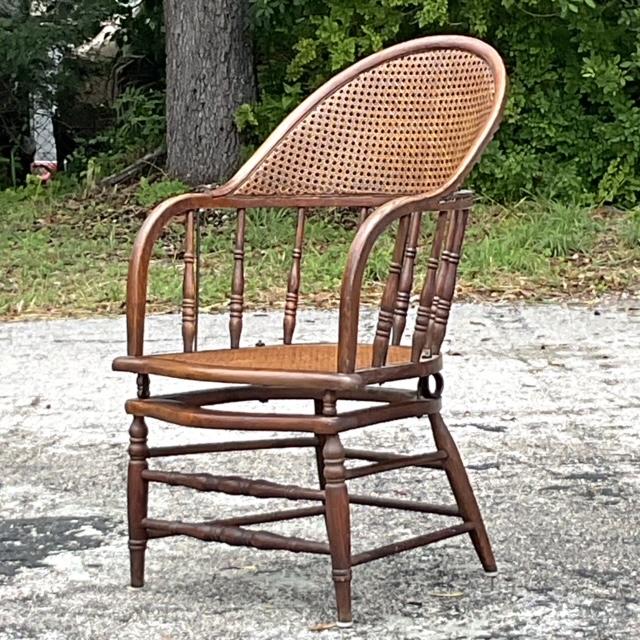 Sienna Vintage Regency Cane and Oak Chair For Sale - Image 8 of 8