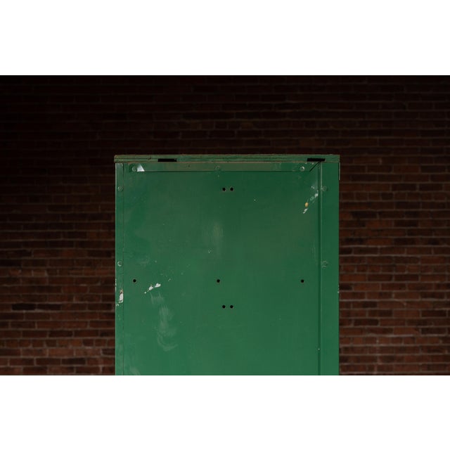 Metal Vintage Two-Tier Steel Locker in Green For Sale - Image 7 of 9