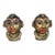 Antique India Painted Brass Hindu Gauri Head Sculptures - a Pair For Sale